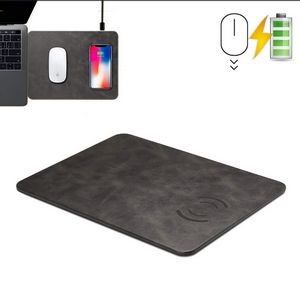 2 in 1 leather Mouse Pad & Qi wireless Charger