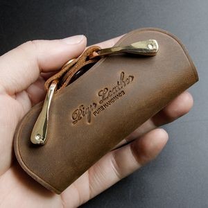 Vintage Car Key Storage Bags Genuine Leather Mini- Key Organizer Package Key Bag Keychain Pouch Car