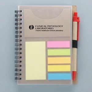 Notebook with Pen and Sticky Notes Page Marker
