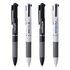 Press the three color pen, multi-color plastic ballpoint pen, advertising pen, logo printable gift p
