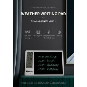 9.5 Inch LCD Drawing Pad Temperature Humidity Display Electronic Calendar Writing Tablet