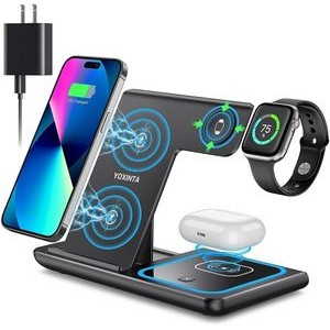 Wireless Charger, 3 in 1 Charging Station, Wireless Charger Stand for iPhone apple watch Airpods