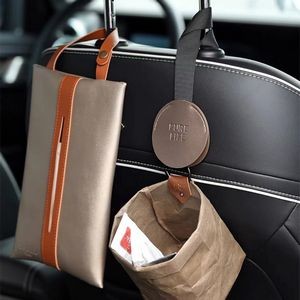 Creative Car Hook Hanger With Leather Tags Car Seat Stuff Storage Organizer Hat Rack Holder Car In