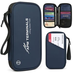 RFID Travel Passport Holder , Credit Card Organizer Passport Card Cover with Zipper Pocket,