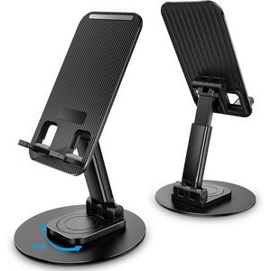Cell Phone Stand, Rotation Height Adjustable Phone Holder for Desk, Foldable Portable Stand