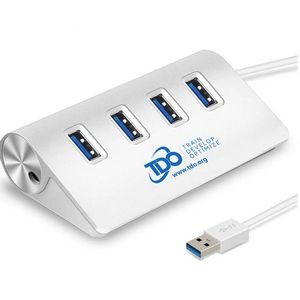 4-Port USB 3.0 Aluminum Portable Data Hub with 0.98ft USB 3.0 Cable for Macbook, Mac Pro , Surface P