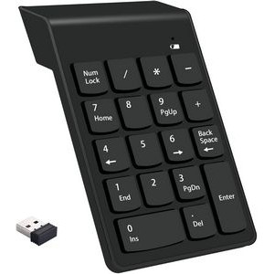 Wireless Bluetooth Numeric Keypad 18Keys Number pad with 2.4G Mini USB Receiver for Laptop Notebook