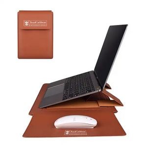13/14/15" MacBook PU Leather Laptop Sleeve Case Carry Bag With Stand Function