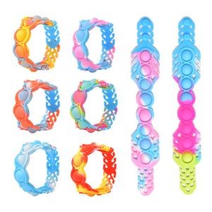 Silicone Rainbow Wearable Push Popper Bubbles Bracelets