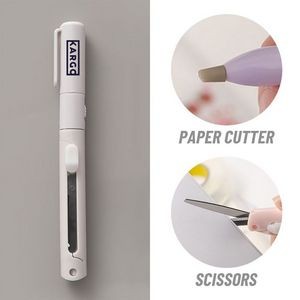 2-in-1 Pen Style Scissors with Paper Cutter