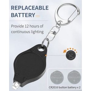 Portable Ultra Bright Battery Powered Flashlight w/Spring Carabiner