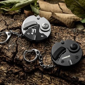 Outdoor Survival Black Mini Portable Keychain EDC Folding Pocket Knife Multi Tool Screwdriver Set R