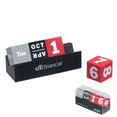 MoMA Cubes Perpetual Calendar (Gray, Black & Red Cubes)