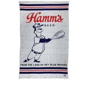 Faribault Mills Hamm's Beer Baseball Bear Wool Throw