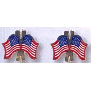 Double American Flag Lapel Pin