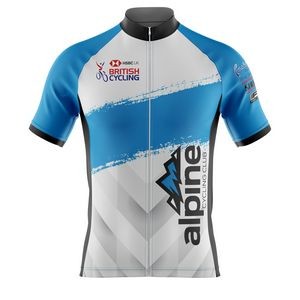 Fully Sublimated Men's Full Zip Short Sleeve Cycling Jersey