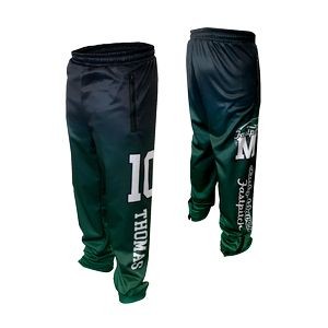 Men's Smooth Polyester Zipper Pants with Fleece Backing