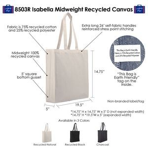 Isabella Midweight Recycled Canvas Tote