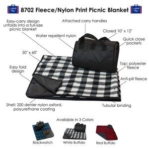 Alpine Plaid Fleece/ Nylon Picnic Blanket