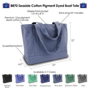 Seaside Cotton Pigment Dyed Boat Tote