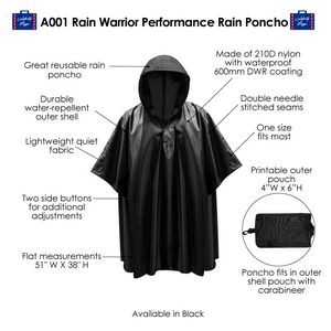 Rain Warrior Performance Rain Poncho
