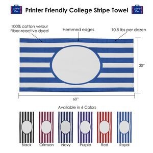 Printer Friendly College Stripe Towel