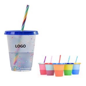 16 Oz. Color Changing Tumbler w/Glitter