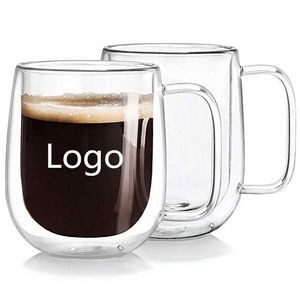 12oz Glass Coffee Mugs. Double-Wall Borosilicate Glass Coffee Cups. Perfect insulation for Latte