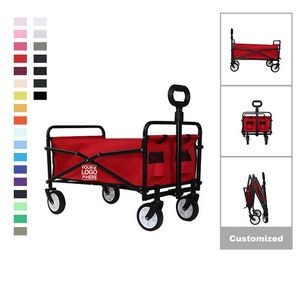 Collapsible Folding Utility Wagon Quad Compact Outdoor Garden Camping Cart
