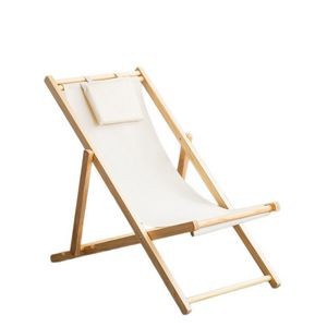 Foldable Beach Chair with Adjustable Height Made From Pine Wood And Oxford Cloth