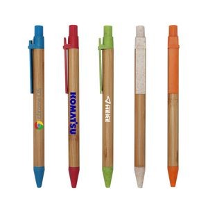 Eco-Friendly Retractable Bamboo Ballpoint Pen