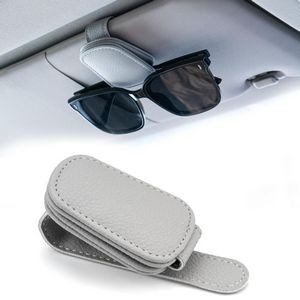 Magnetic PU Leather Sun Glasses Hanger Clip for Car