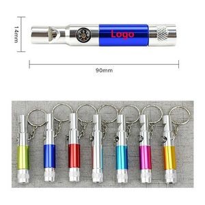 Multi functional emergency whistle with flashlight compass