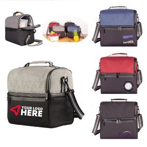 Dual Compartment 14 Can Insulated PEVA Cooler Bag
