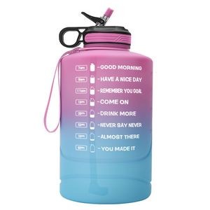 2.2L Motivational Water Bottle, with Time Marker & Straw, Leakproof Tritan BPA Free Water Jug