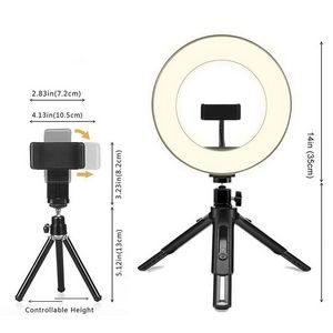 10" LED Ring Light with Stand and Phone Holder, Light with 360¡ãAdjustable Tripod, Cell Phone Holder