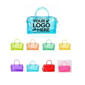 Clear Gym Bag for Women, Clear PVC Tote Bag Large Sports Duffel Bag Bright Candy Color Jelly Bag