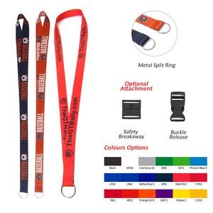 3/4" Sublimated Printed Polyester Lanyard With Key Ring