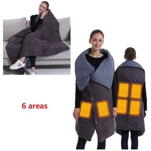 6 Areas Heated Lightweight Warm Wearable Blanket Vest
