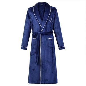 Unisex Fleece Robe Lightweight Soft Plush Warm Bathrobes