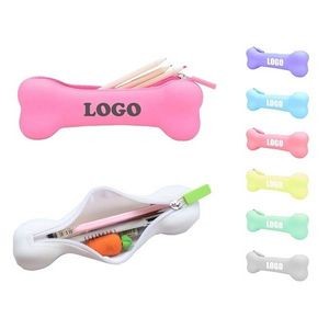 Silicone Bone Shape Pencil Coin Purse Silicone Coin Bag Novelty Toy School Prize Gifts