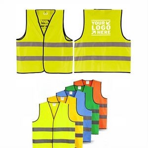 Yellow Reflective High Visibility Safety Vest, Hi Vis Silver Strip, Men Women, Work, Cycling, Runner