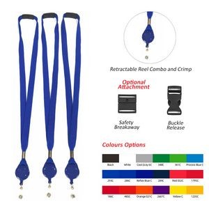 3/4" Polyester Lanyards w/ Retractable Badge Reel Combo