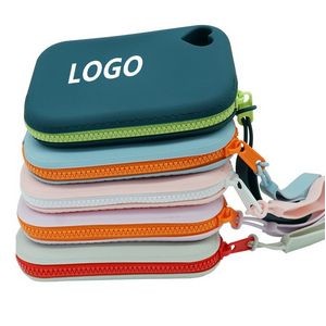 Zippered Mini Silicone Storage Bag W/handle