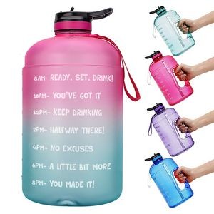 Motivational Gallon Water Bottle - with Straw & Time Marker BPA Free Large Reusable Sport Water Jug