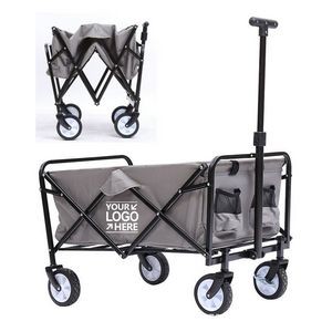 Collapsible Folding Utility Wagon Quad Compact Outdoor Garden Camping Cart with Removable Fabric
