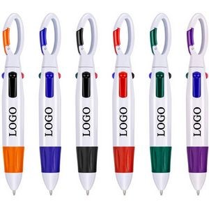 4 Neon Color in One Ballpoint Pen with Buckle Clip