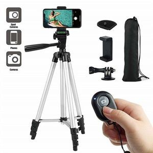 40" Aluminum Lightweight Portable Camera Tripod for Smartphone/Action Camera with Phone Holder