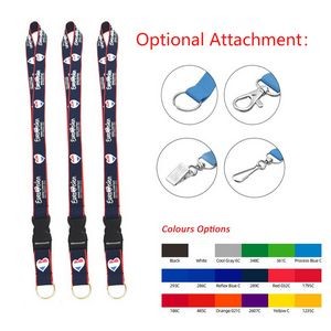 3/4" Full Color Lanyard with Split Ring and Buckle Release