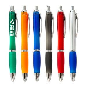 Retractable ballpoint pen with a coloured translucent barrel